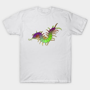 Purple/Lawn-Green Centipede T-Shirt